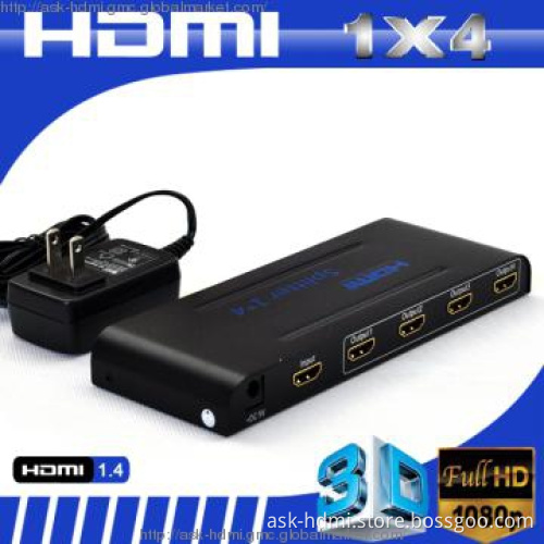 v1.4 HDMI Splitter 1x4 full 3D and 4kx2k Resolution
